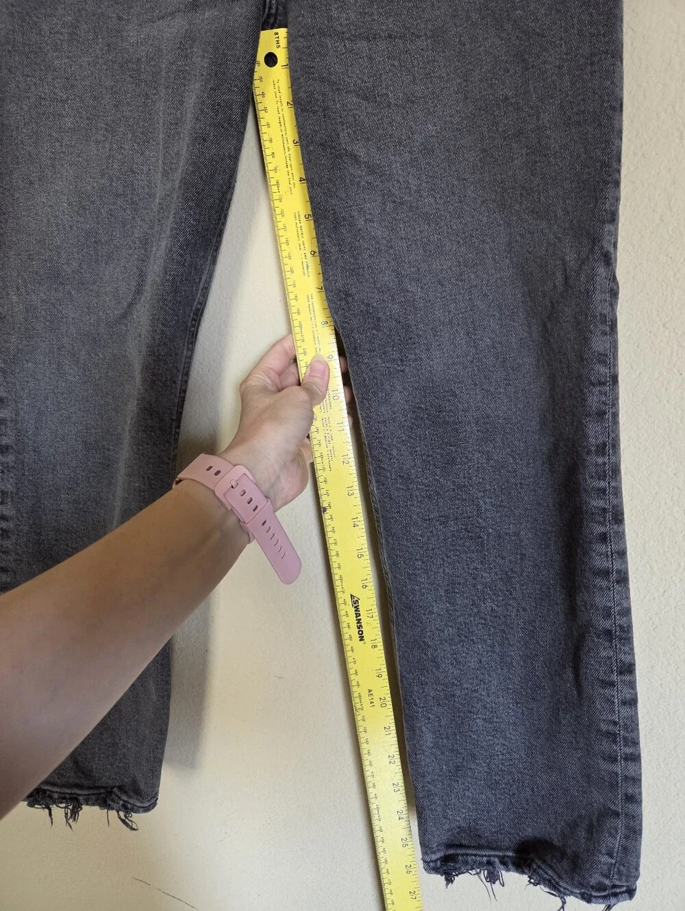 Agolde Organic Cotton High-Rise Straight Leg Washed Black/gray Denim Jeans